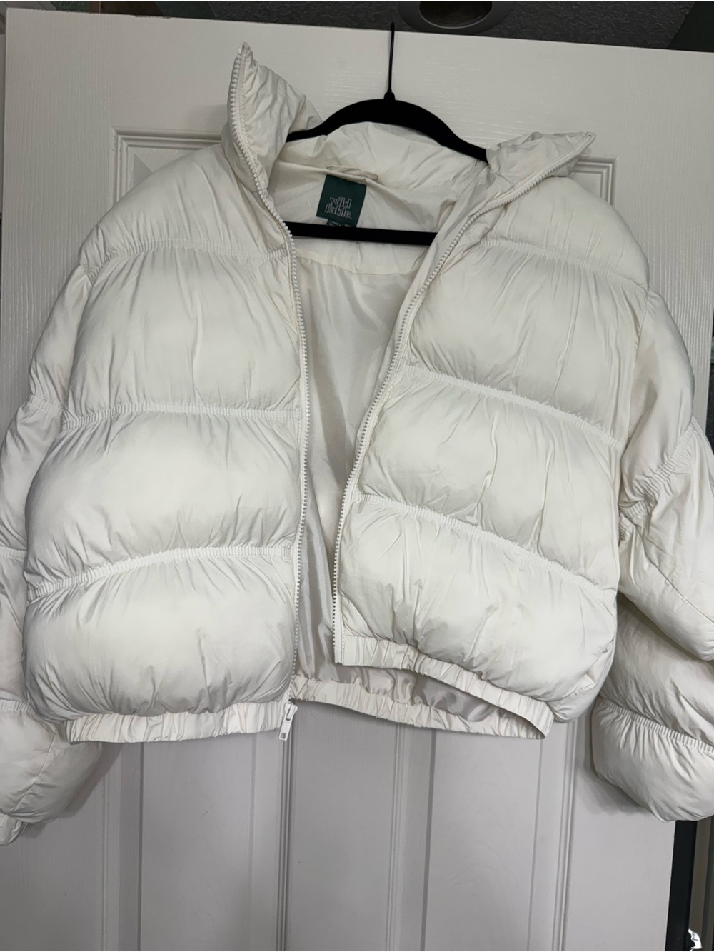 wild fable Cream Cropped Puffer Jacket